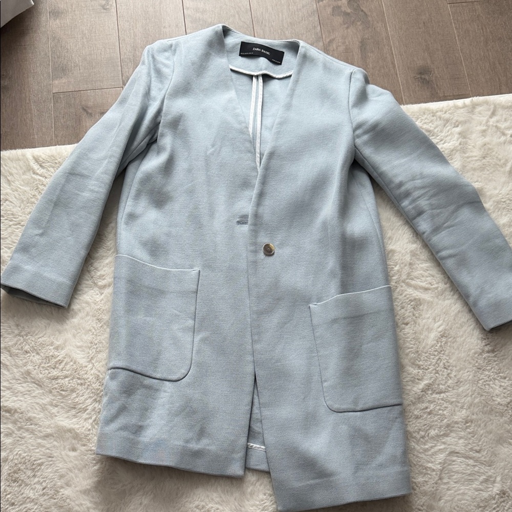 Zara Light Blue Women's Blazer Coat